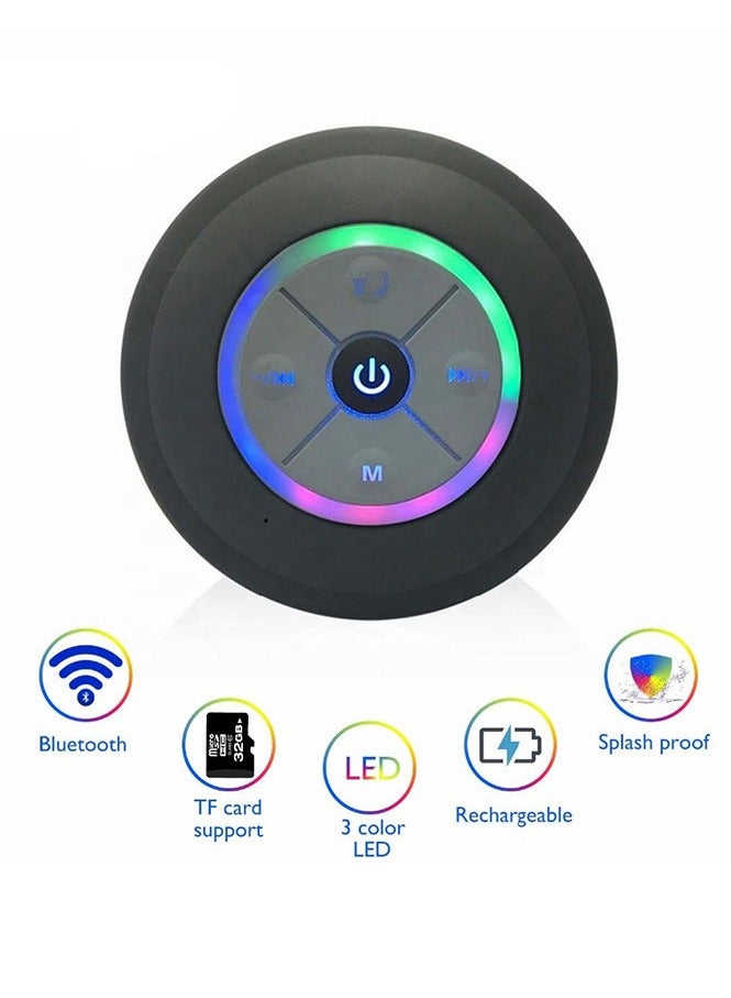 ZTEK Bluetooth Shower Speaker, Bluetooth Speaker Shower, Dust/Steam/Waterproof Shower Speaker with Suction Cup, Small Portable Wireless Speaker for Bathroom, Beach, Sauna - Image 2