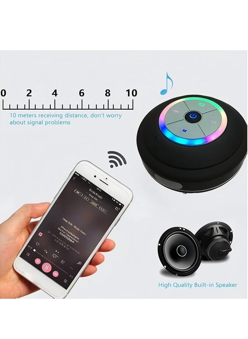 ZTEK Bluetooth Shower Speaker, Bluetooth Speaker Shower, Dust/Steam/Waterproof Shower Speaker with Suction Cup, Small Portable Wireless Speaker for Bathroom, Beach, Sauna - Image 3