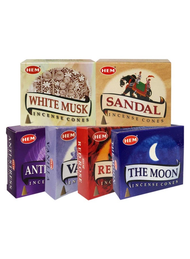 Hem Incense Cones Variety Pack 6 And Cone Incense Burner Bundle With 6 Most Admired Fragrances - Image 3