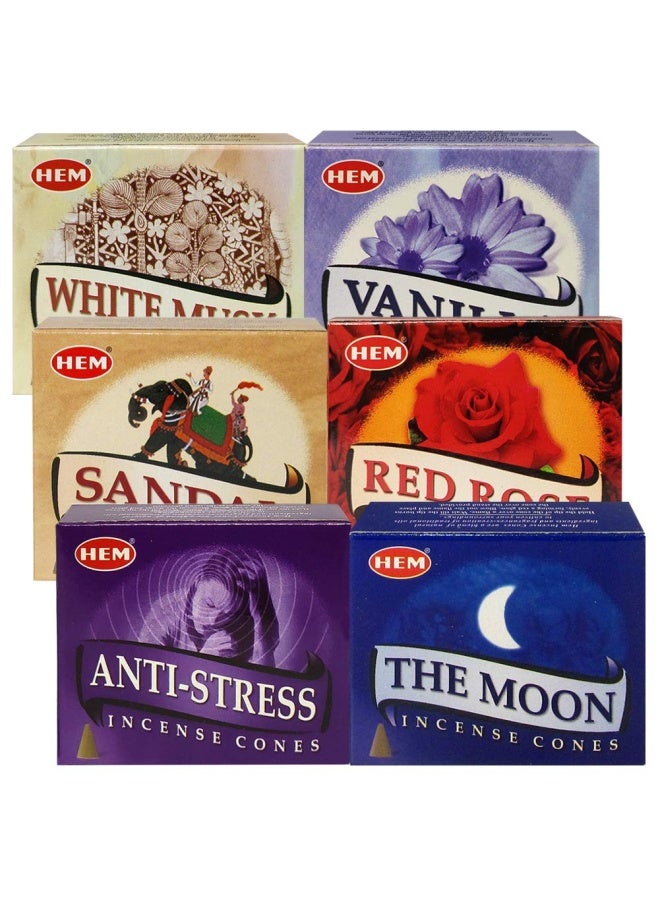 Hem Incense Cones Variety Pack 6 And Cone Incense Burner Bundle With 6 Most Admired Fragrances - Image 4