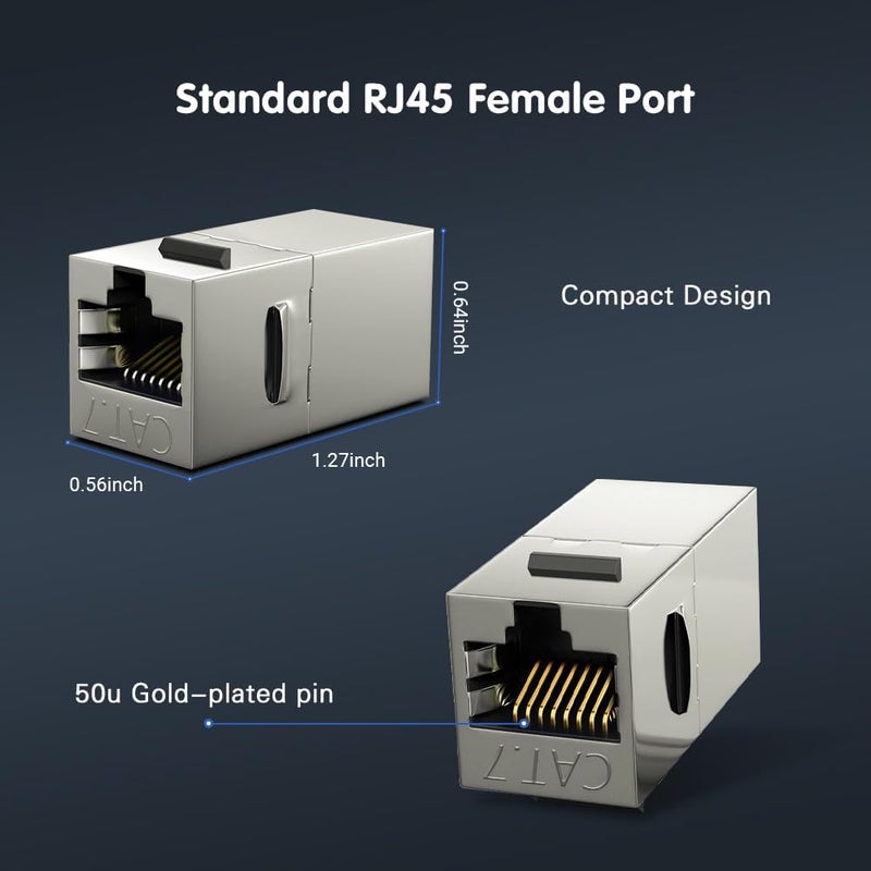 OneLink CAT7 10Gbps High Speed Ethernet Shielded Coupler RJ45 Keystone Female to Female RJ45 Inline Coupler Keystone Jack pack of 10pc - Image 3