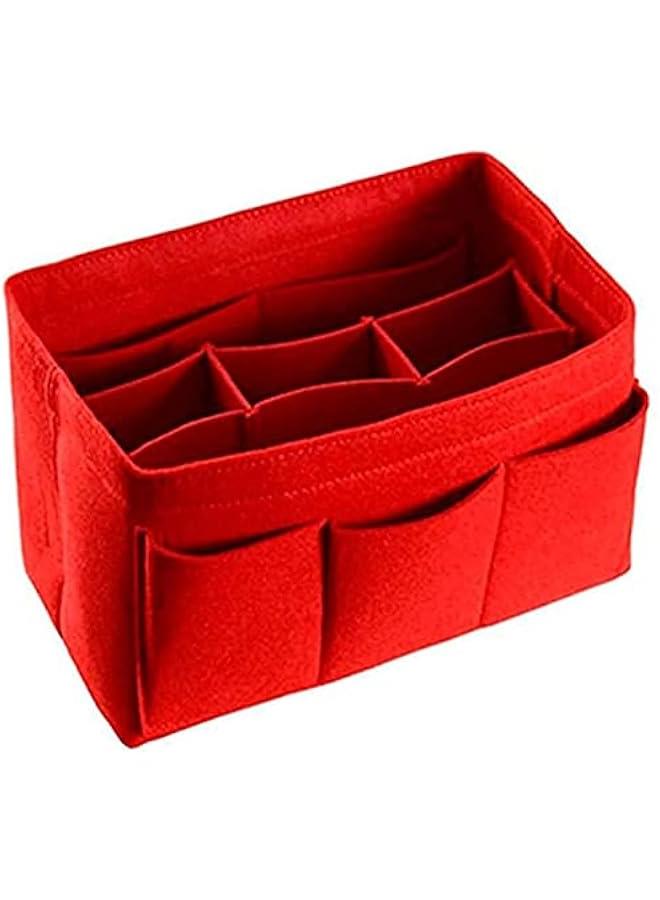 جونيس Purse Organizer Insert, ELECDON Women Felt Bag Organizer Insert, Multi-Pocket Bag in Bag for Womens Handbag Travel Tote Hobo Bag Storage Purse Liner Divider for Any Brand Tote, Red, L Size - Image 1
