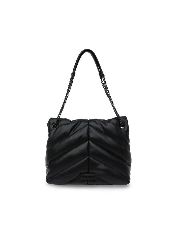 ستيف مادن حقيبة كتف نسائية من Steve Madden BRITTA Chevron Quilt، لون أسود، مقاس واحد أمريكي  - Image 3