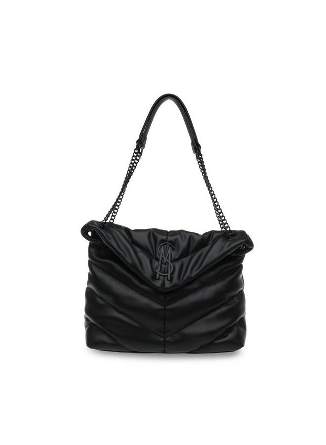 ستيف مادن حقيبة كتف نسائية من Steve Madden BRITTA Chevron Quilt، لون أسود، مقاس واحد أمريكي  - Image 1