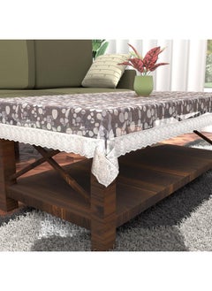Kuber Industries Kuber Industries Center Table Cover | PVC Silver Lace Stone Print Center Table Cover | Center Table Cover for Living Room | Hall | CTC | 40x60 | Transparent  - Image 4