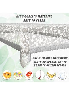Kuber Industries Kuber Industries Center Table Cover | PVC Silver Lace Stone Print Center Table Cover | Center Table Cover for Living Room | Hall | CTC | 40x60 | Transparent  - Image 5