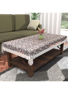 Kuber Industries Kuber Industries Center Table Cover | PVC Silver Lace Stone Print Center Table Cover | Center Table Cover for Living Room | Hall | CTC | 40x60 | Transparent  - Image 1