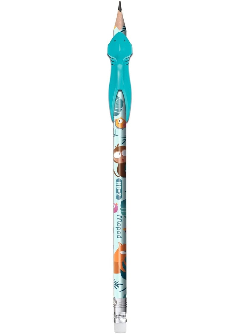 Maped - 2-Piece Jungle Fever Graphite Pencils With Pencil Grip Assorted Colours - Image 1