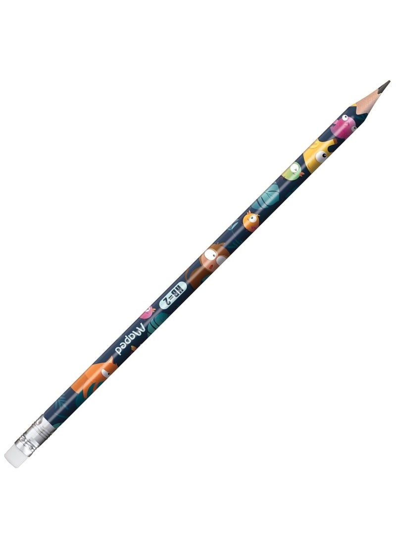 Maped - 2-Piece Jungle Fever Graphite Pencils With Pencil Grip Assorted Colours - Image 1