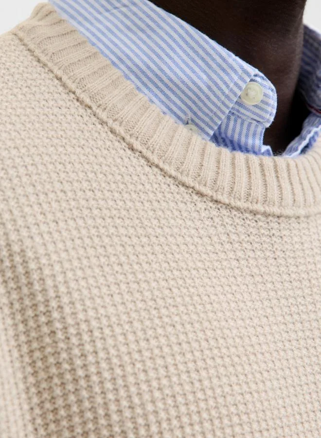 JACK & JONES Jack and Jones JJROY Waffle Knit Sweatshirt