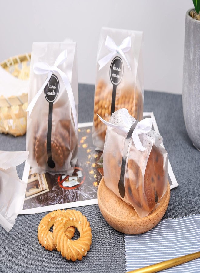 يونكو أكياس يونكو للهدايا، أكياس سيلوفان شفافة للحلويات، أكياس صغيرة للخبز، كيكة البوندت، تغليف قنابل الكاكاو الساخن مع ملصقات (عبوة من 100 كيس، شفافة) - Image 5