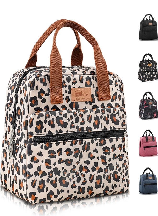 HOMESPON Insulated Lunch Bag for Women Men Lunch Box Cooler Lunch Tote for Work Picnic (Leopard Print) - Image 1