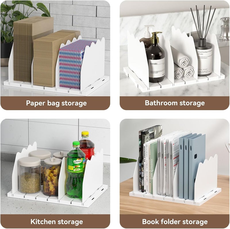 Horoof Home 2pcs Adjustable White Acrylic Purse Organizer - Handbag & Pocketbook Storage Rack - Image 4