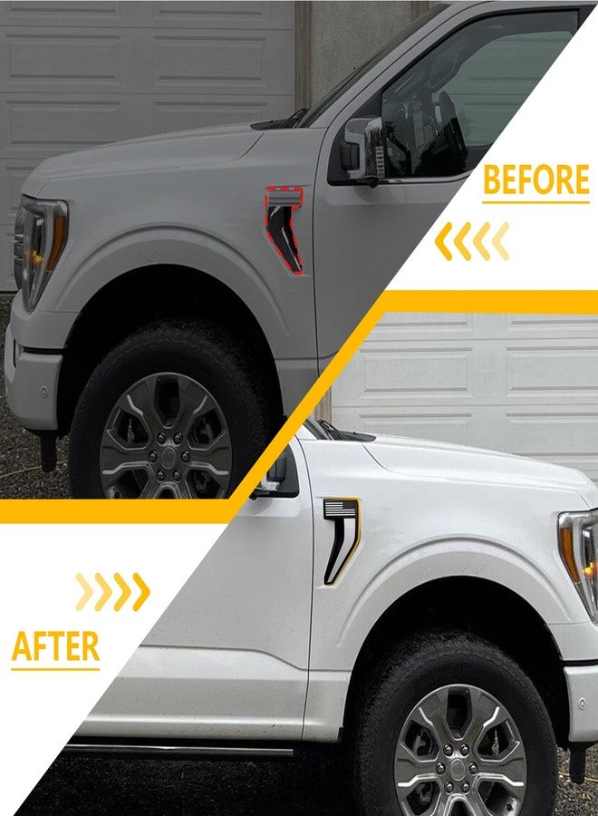 CFDSDE Fender Vent for F150 2021-2024 Fender Emblems Front Fender Badge Side Vent Cover for F150 Accessories XL XLT Lariat Limited Platinum, 1 Pair (21F150-Vents) - Image 2