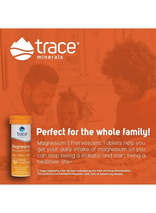 تراس مينيرالز Trace Minerals Magnesium Effervescent - مكمل غذائي لدعم صحة العظام والدورة الدموية - مكمل غذائي غني بالمغنيسيوم للمساعدة في صحة القلب والأوعية الدموية والنظرة الإيجابية - برتقالي، 8 عبوات (80 وجبة)