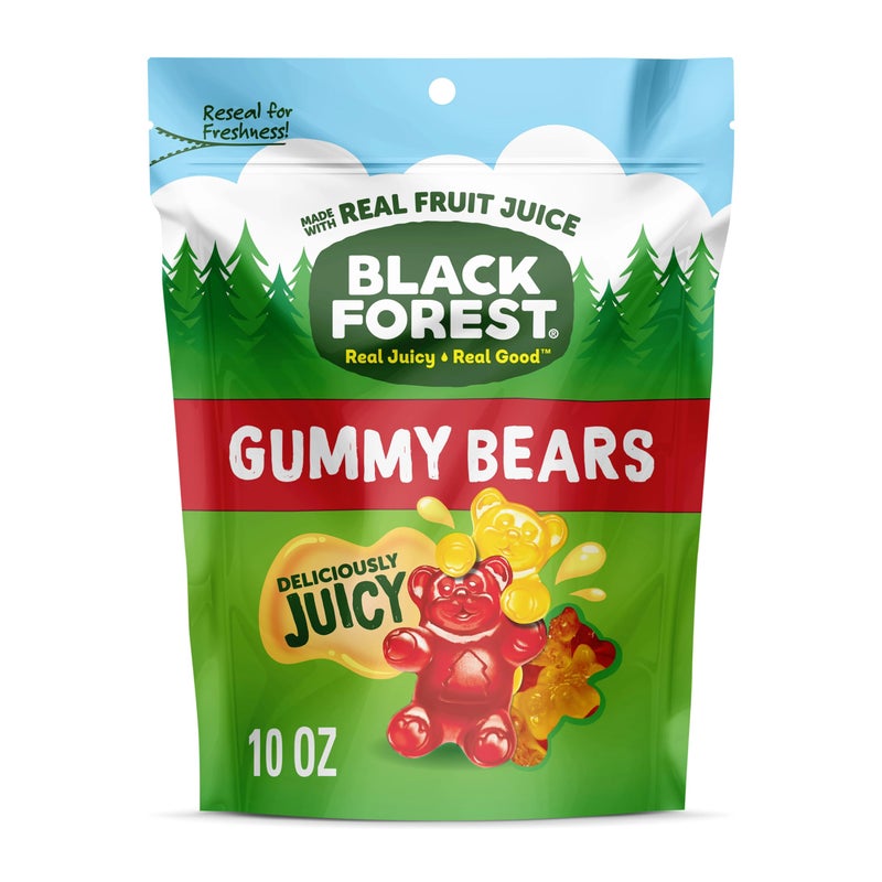 Black Forest Gummy, Bears, Fruit Flavor, Deliciously Juicy, Made with Real Fruit Juice, 10 oz - Image 1