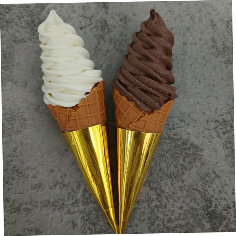 2Pcs Ice Cream Cone Model Realistic Simulation Dessert Display Props for Photography Teaching Home Decor Adorable Design Reliable Reusable for Parties Events - Image 5