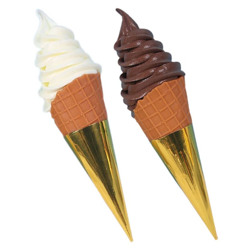 2Pcs Ice Cream Cone Model Realistic Simulation Dessert Display Props for Photography Teaching Home Decor Adorable Design Reliable Reusable for Parties Events - Image 2