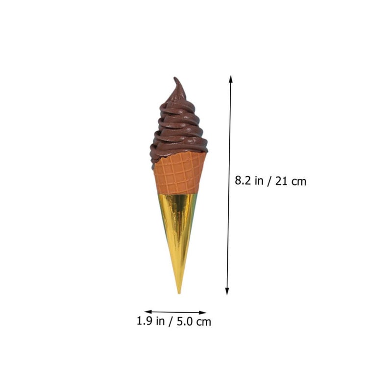 2Pcs Ice Cream Cone Model Realistic Simulation Dessert Display Props for Photography Teaching Home Decor Adorable Design Reliable Reusable for Parties Events - Image 3