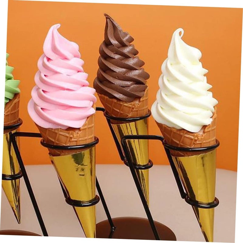 2Pcs Ice Cream Cone Model Realistic Simulation Dessert Display Props for Photography Teaching Home Decor Adorable Design Reliable Reusable for Parties Events - Image 4