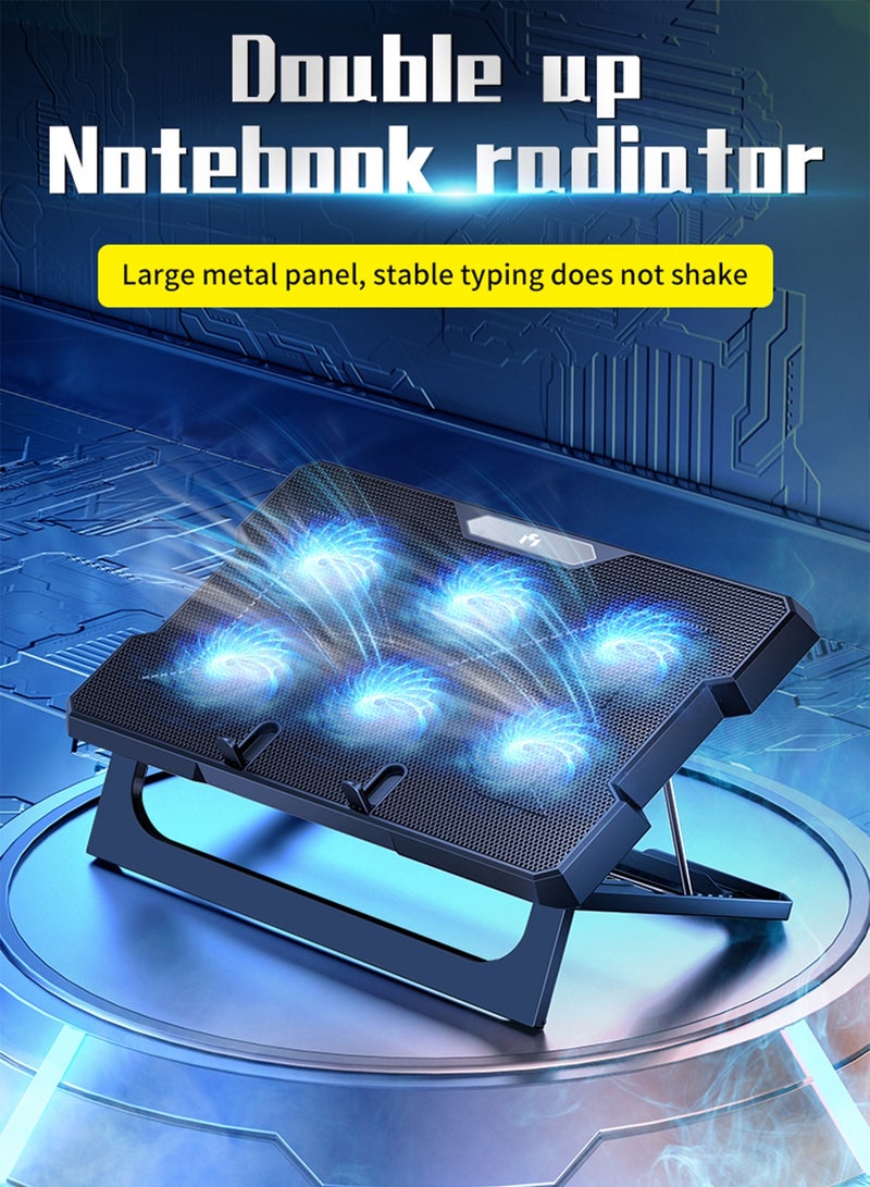 LOOPITYS six-core high-efficiency heat dissipation laptop fan cooling pad gaming laptop cooler 6 fans - Image 2
