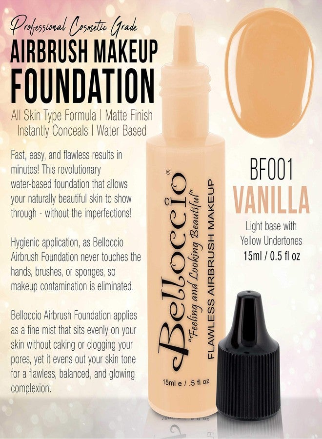 Belloccio's Professional Cosmetic Airbrush Makeup Foundation 1/2oz Bottle: Vanilla - Image 2