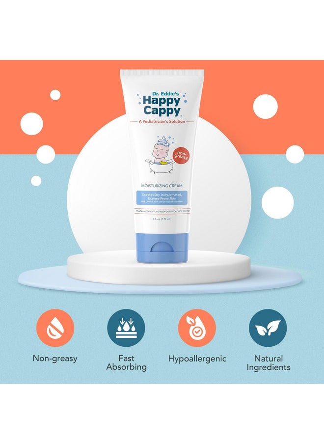 Happy Cappy - Dr. Eddie'S Moisturizing Cream - Baby Eczema Cream, Eczema Lotion For Kids, Pediatrician-Formulated, Gentle, Paraben Free, Hypoallergenic, Sulfate Free, Soothes Dry Skin - 6 Fl Oz - Image 1