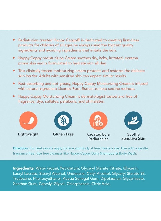 Happy Cappy - Dr. Eddie'S Moisturizing Cream - Baby Eczema Cream, Eczema Lotion For Kids, Pediatrician-Formulated, Gentle, Paraben Free, Hypoallergenic, Sulfate Free, Soothes Dry Skin - 6 Fl Oz - Image 1