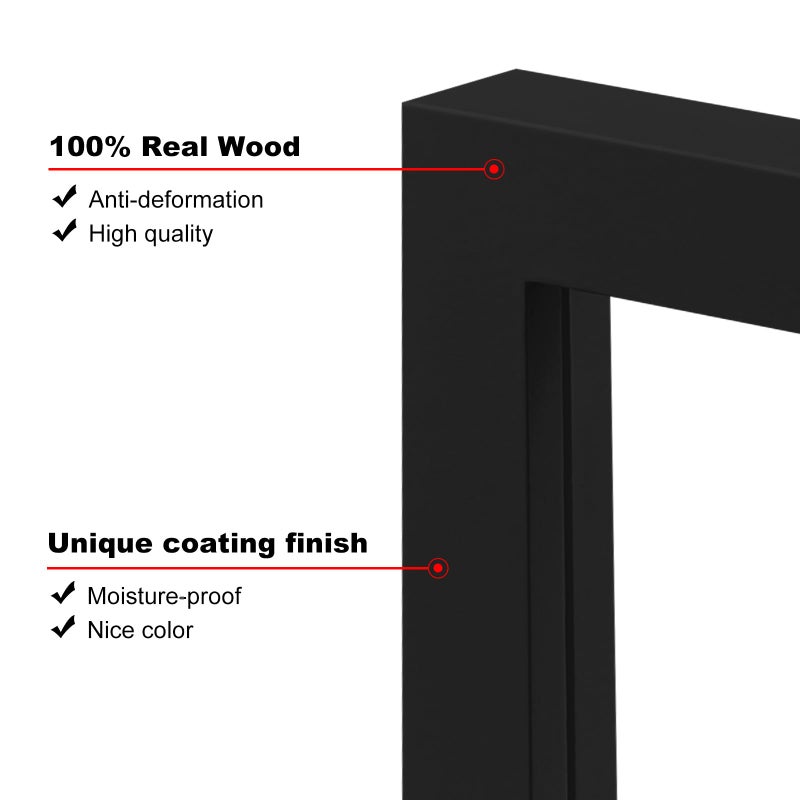 KINLINK 9x9 Picture Frame  Black Square Solid Wood Frames for Pictures 7x7 with Mat or 9x9 without Mat  Wall and Tabletop Display Photo Frames Black 4 Pack - Image 2