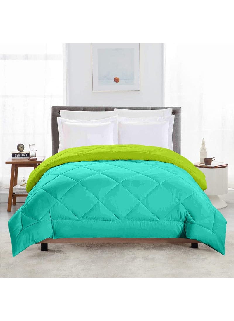 TUNDWAL'S TUNDWALS Microfiber Reversible Solid Extra Comfort Soft ComforterBlanket Single Bed 200 GSM Sea Green Parrot Green 1 Piece  - Image 2