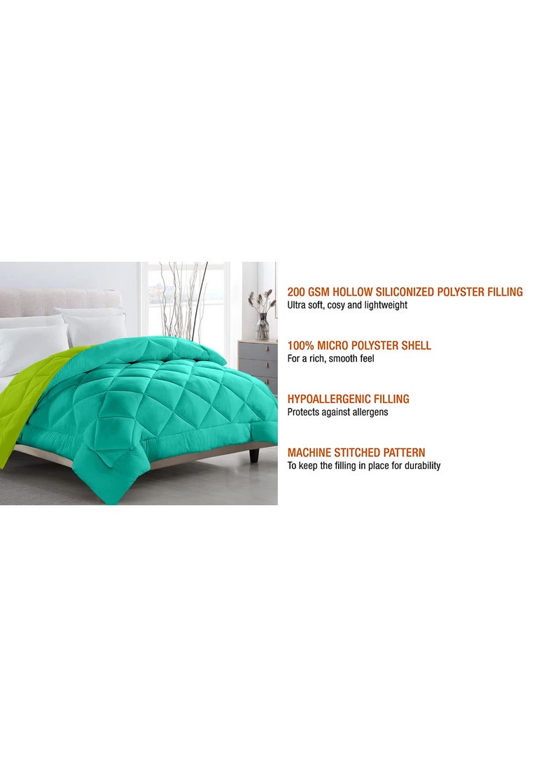 TUNDWAL'S TUNDWALS Microfiber Reversible Solid Extra Comfort Soft ComforterBlanket Single Bed 200 GSM Sea Green Parrot Green 1 Piece  - Image 3