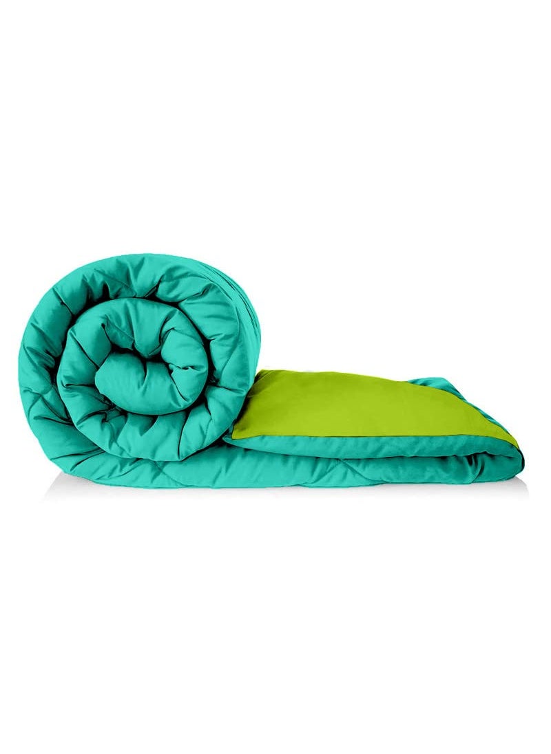 TUNDWAL'S TUNDWALS Microfiber Reversible Solid Extra Comfort Soft ComforterBlanket Single Bed 200 GSM Sea Green Parrot Green 1 Piece  - Image 4