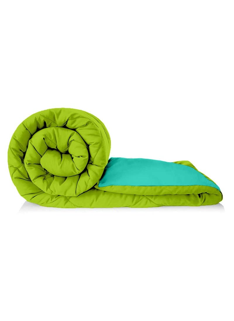 TUNDWAL'S TUNDWALS Microfiber Reversible Solid Extra Comfort Soft ComforterBlanket Single Bed 200 GSM Sea Green Parrot Green 1 Piece  - Image 5