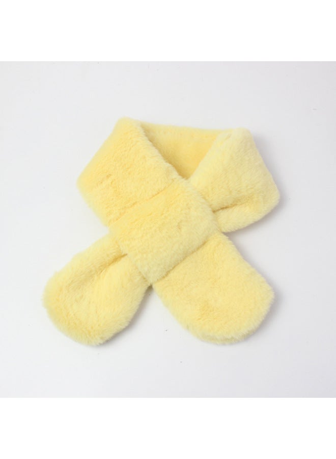 Seasonal Children's Plush Scarf Autumn And Winter Solid Color Simple Faux Rabbit Fur Export Baby Warm Neck Warmer