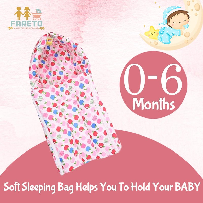 Fareto Cotton 0-6 Months Mattress With Net, Pink, 1 Pc, Reversible - Image 4