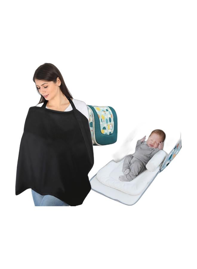 MOON Travalo - Travel Baby Bed & Backpack- -Green ,MOON Organic Nursing PrivacyWraps. - Image 1