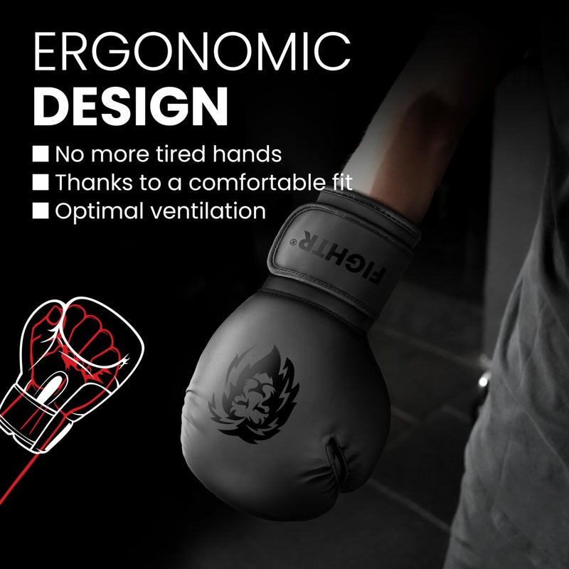 FIGHTRÂ® Boxing Gloves - Maximum Protection & Stability | Boxing Gloves for Boxing, MMA, Muay Thai & Kickboxing | Sizes 8-16 oz - Image 5