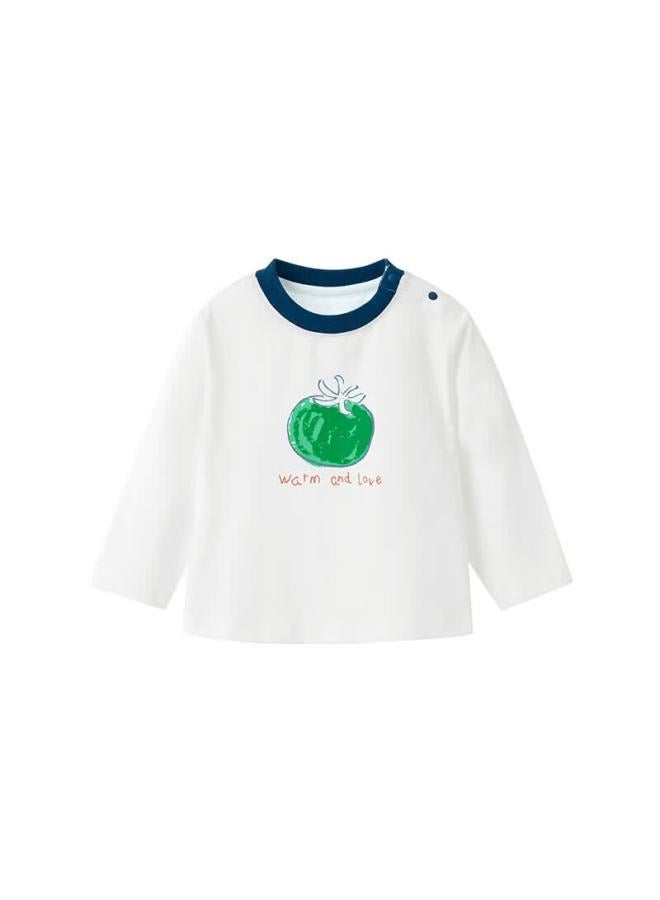 Papapapa Autumn Baby Long Sleeve T-shirt Uni Cotton Cute Printed Top Off-white 80 - Image 3