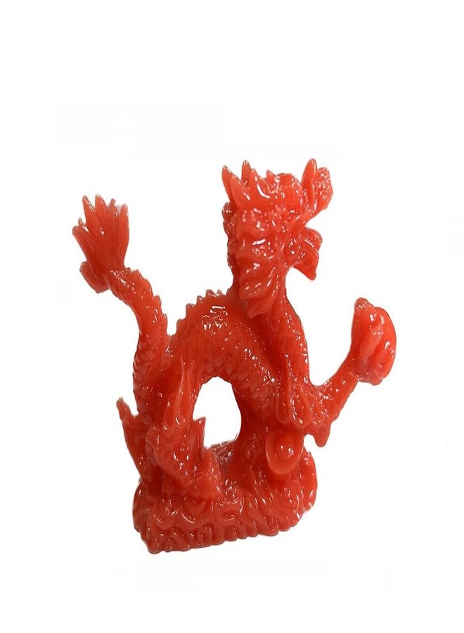 DMtse Chinese Feng Shui Dragon Lucky Red Color Figurine Statue for Luck & Success 4 inch Long - Image 2