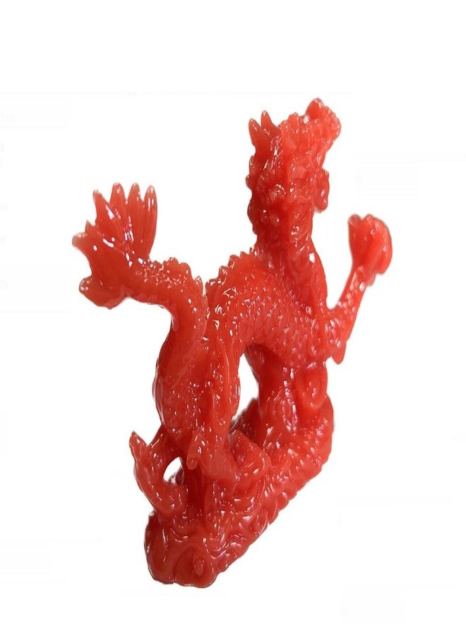 DMtse Chinese Feng Shui Dragon Lucky Red Color Figurine Statue for Luck & Success 4 inch Long - Image 4