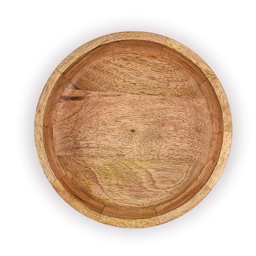 BHAVATU Decorative Bowls Mango Wood for Home Décor Unique Table Centerpieces, Wooden Home Decor Accents for Farmhouse Rustic Style (10" X 10" X 2.5") - Image 4