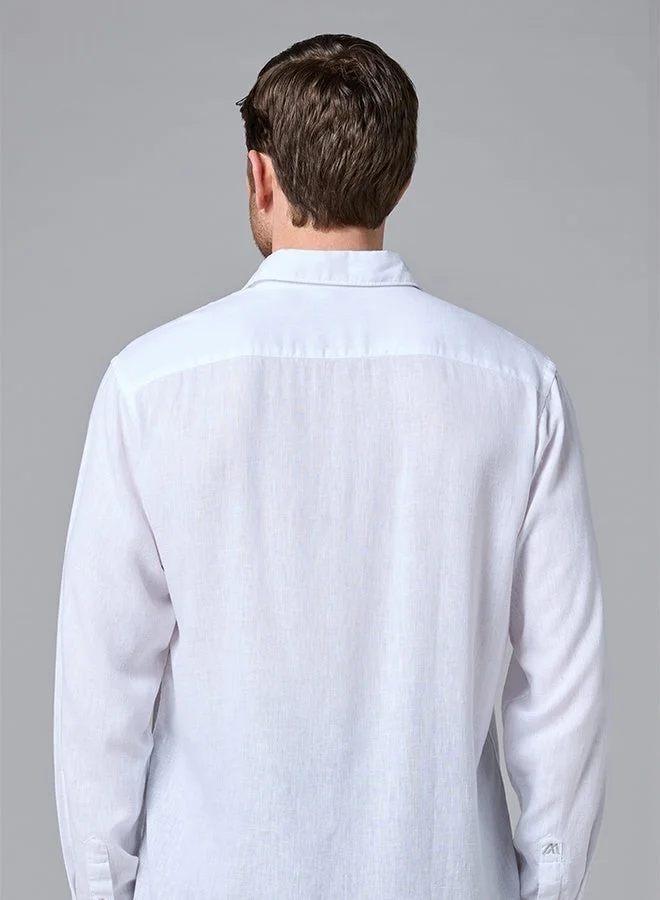 MANNERISM  The Cloud Light White Lyocell Linen Shirt with Weightless Softness for Men | Best Price UAE