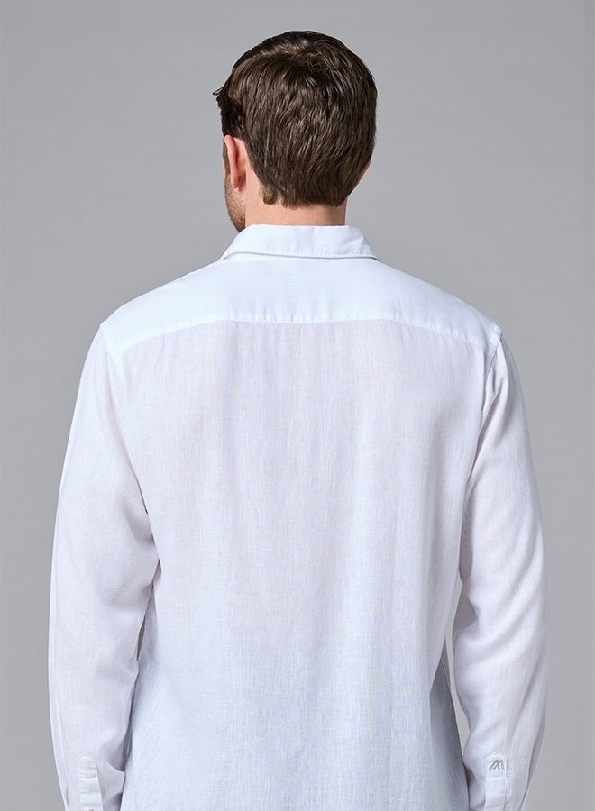 مانرزم The Cloud Light White Lyocell Linen Shirt with Weightless Softness - Image 4