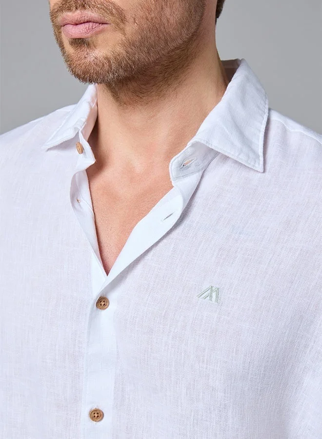 MANNERISM  The Cloud Light White Lyocell Linen Shirt with Weightless Softness for Men | Best Price UAE
