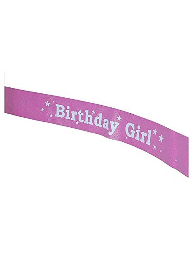 HK balloons Purple Colour White Printed Birthday Polyester Satin Girl Sash For Birthday Decoration Items For Girls (Purple-White)|1 Pcs - Image 2