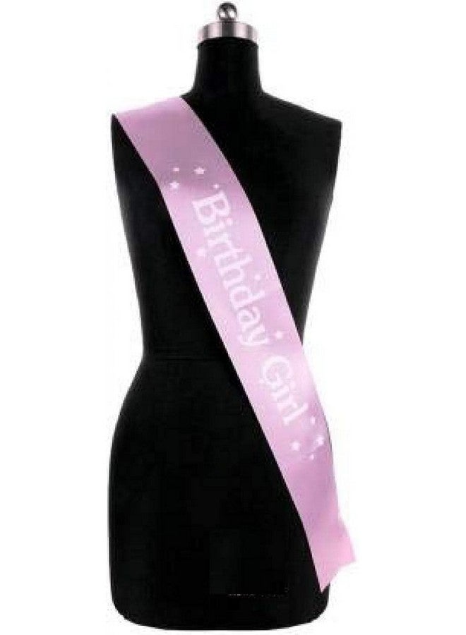 HK balloons Purple Colour White Printed Birthday Polyester Satin Girl Sash For Birthday Decoration Items For Girls (Purple-White)|1 Pcs - Image 1