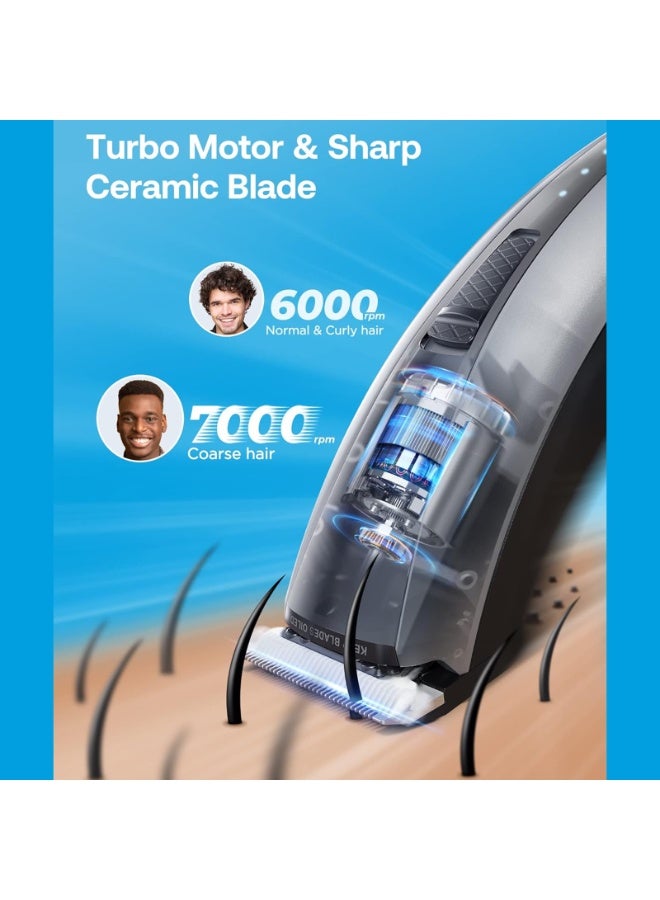 GLAKER Hair Clippers for Men Cordless 2 in 1 Hair Clipper and T-Blade Trimmer Set with 10 Guards 2 Detachable Blades Turbo Motor Hair Grooming Kit for Barbers Ideal Gift for Men - Image 2