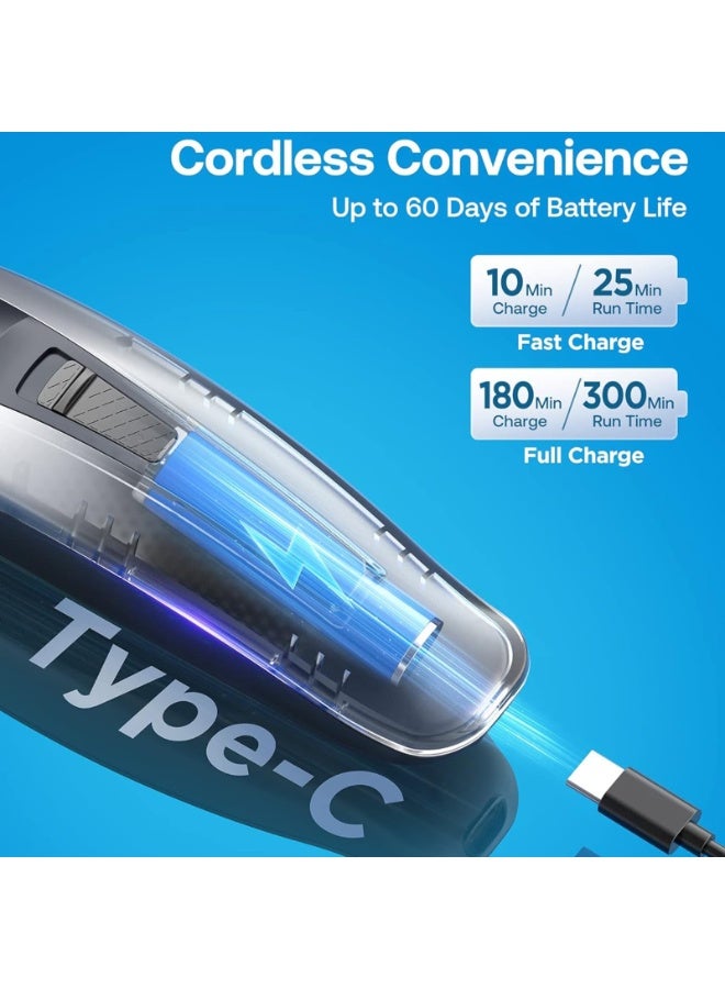 GLAKER Hair Clippers for Men Cordless 2 in 1 Hair Clipper and T-Blade Trimmer Set with 10 Guards 2 Detachable Blades Turbo Motor Hair Grooming Kit for Barbers Ideal Gift for Men - Image 5