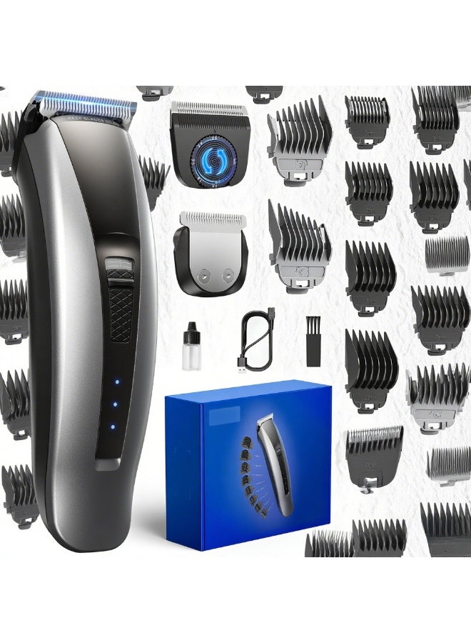 GLAKER Hair Clippers for Men Cordless 2 in 1 Hair Clipper and T-Blade Trimmer Set with 10 Guards 2 Detachable Blades Turbo Motor Hair Grooming Kit for Barbers Ideal Gift for Men - Image 1