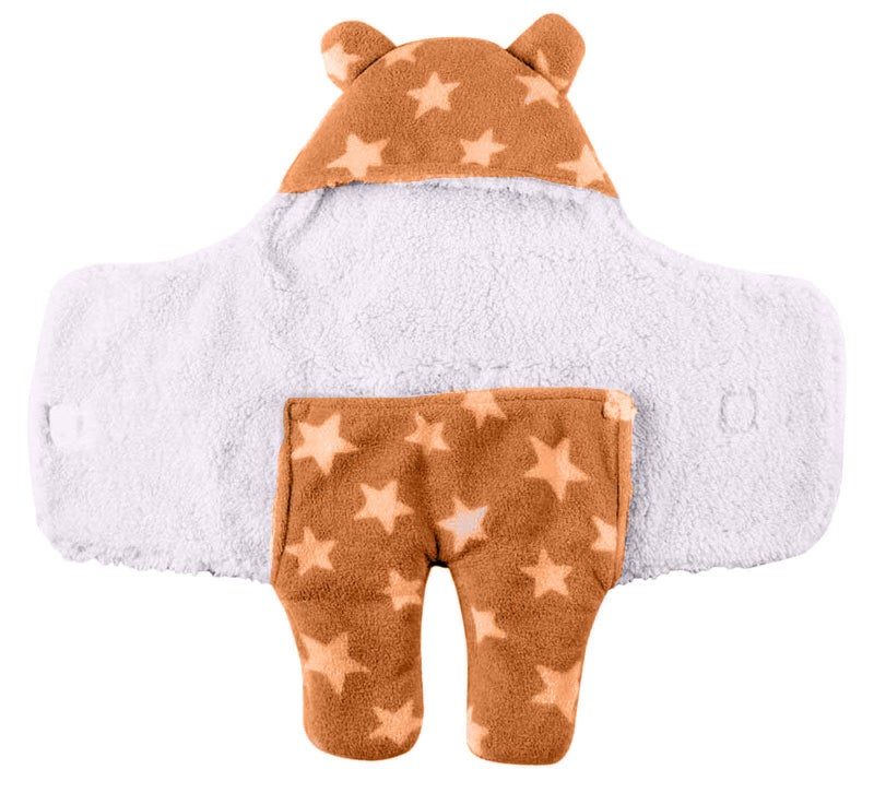 Pandaoriginals Baby Towel Bathrobe Hooded Blanket Wrapper | Hooded 3-in-1 Towel for New Born | Hooded Bath Towel | Hooded Sleeping Bag | Baby Towel for 1-2 Years | Blanket for Kids (Brown Star) - Image 3